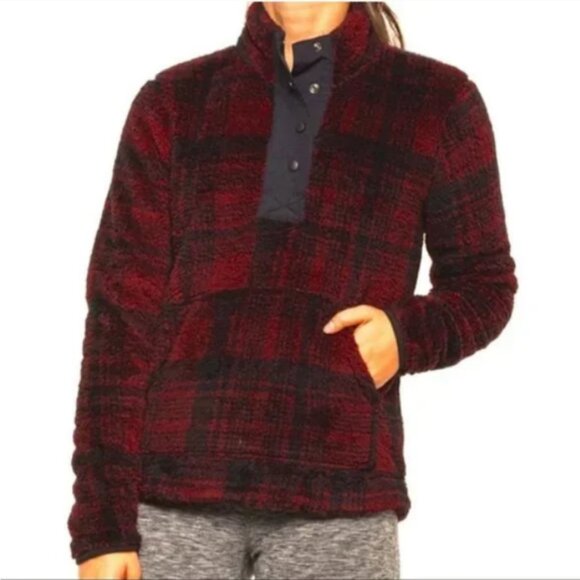Eddie Bauer Buffalo Plaid Teddy Pullover Sweater - Picture 1 of 6